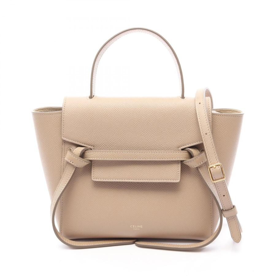 『２日間限定値下げ‼️』CELINE ベルトバッグ ナノ シャンパンゴールド CELINE（セリーヌ） ベルトバッグ ナノ 2WAY ブランドオフ レザー