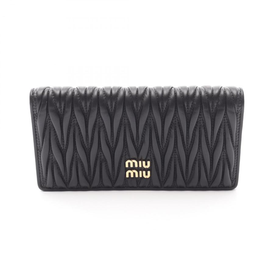 ミュウ マテラッセ ブランドオフ Miu レザー 二つ折り長財布