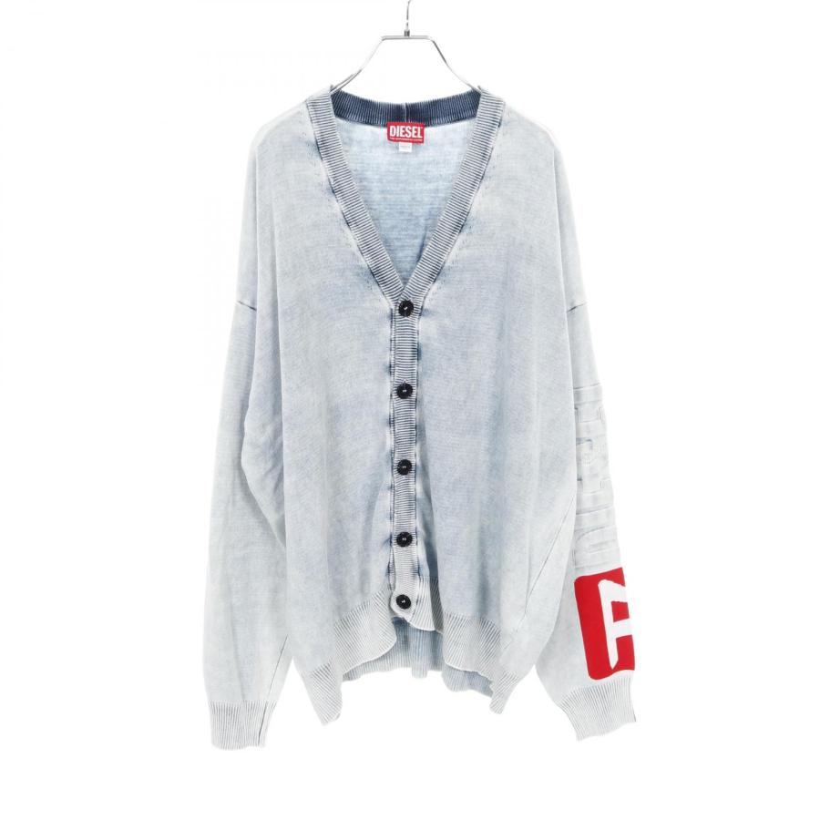 ディーゼル K-ZENO カーディガン ロゴ ブルー 大人気】ディーゼル 2XL相当 K-ZENO カーディガン ロゴ ライトブルー