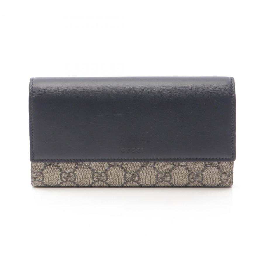 GUCCI（グッチ） GGスプリーム ブランドオフ レザー 二つ折り長財布