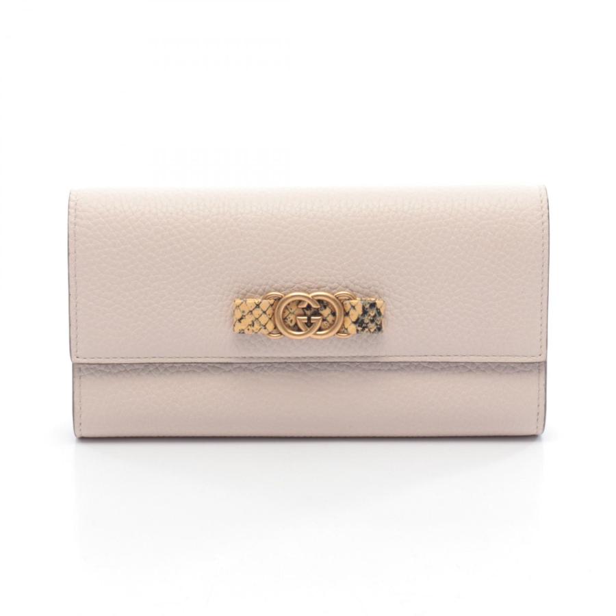GUCCI（グッチ） インターロッキングG ブランドオフ レザー 二つ折り長 