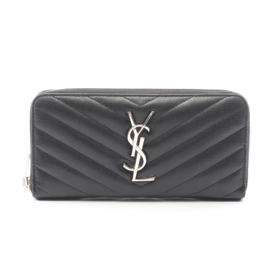 サンローラン 極美品 YSL 長財布 グレー レザー フラップ モノグラム サンローランパリ モノグラム サンローラン ブランドオフ SAINT