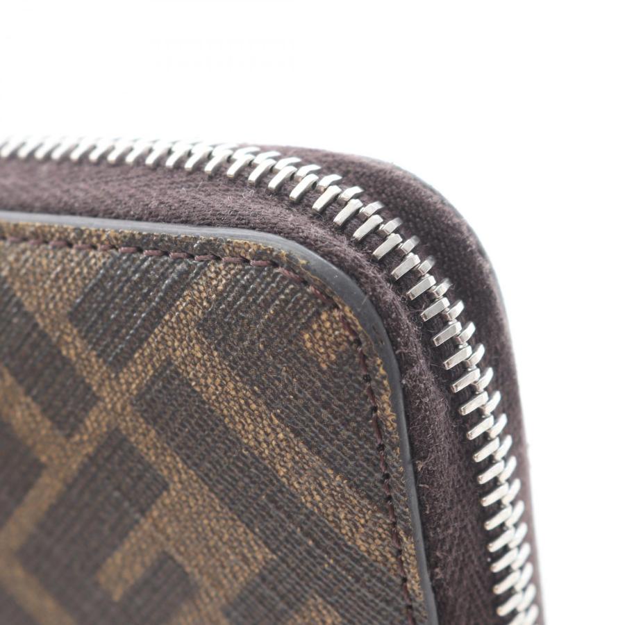 たぬきFENDI フェンディ ズッカ柄 ラウンドファスナー 長財布 美品 FENDI（フェンディ） ズッカ ブランドオフ レザー ラウンド長財布
