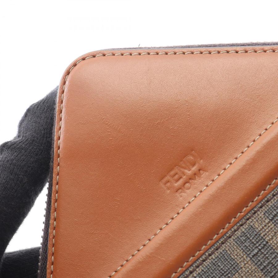 FENDI（フェンディ） ズッカ ブランドオフ レザー ラウンド長財布