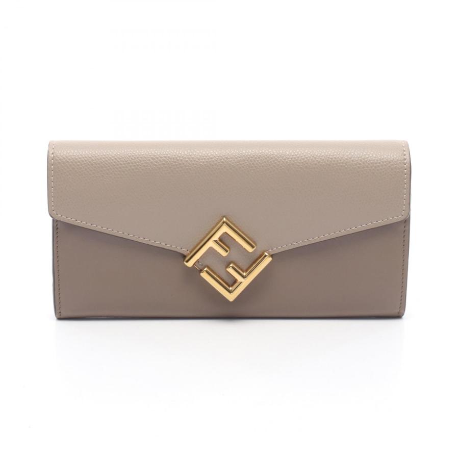 FENDI フェンディ 二つ折り長財布 FFダイヤモンド FENDI（フェンディ） FFダイヤモンド ブランドオフ レザー 二つ折り長