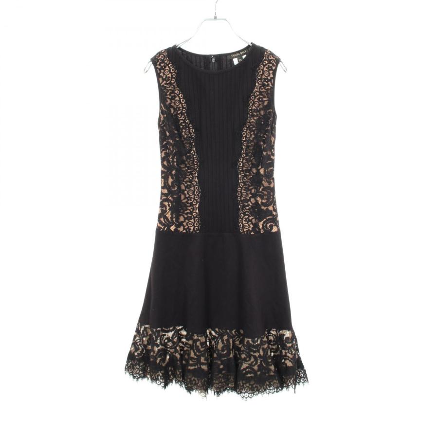 タダシショージ PINTUCK JERSEY LACE PANEL DRESS レース ノースリーブ 