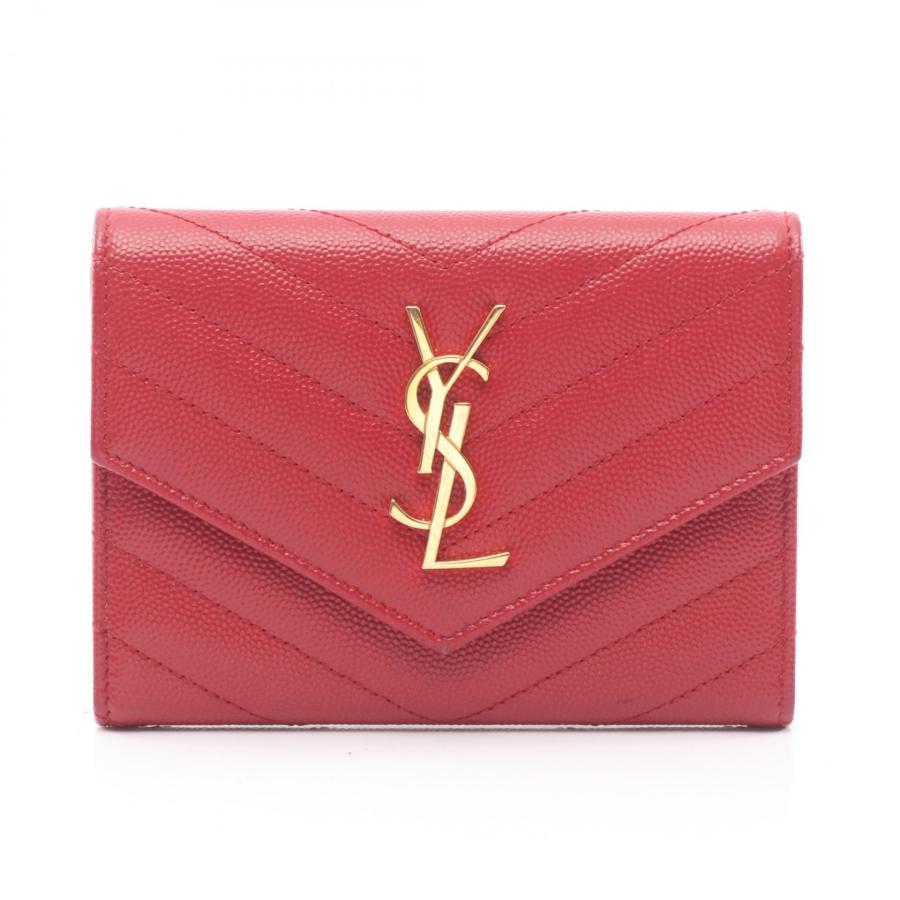 新品未使用　SAINT LAURENT PARIS レザーパスポートケース サンローランパリ モノグラム パスポートケース ブランドオフ SAINT