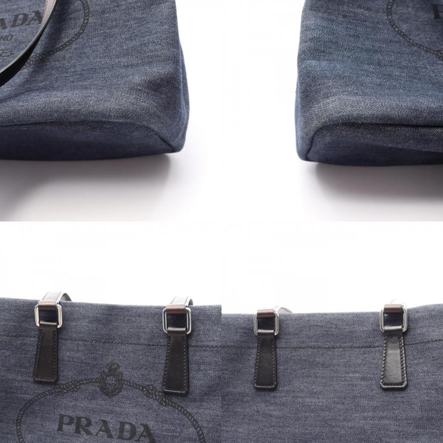 PRADA（プラダ） DENIM + VITELLO ブランドオフ デニム トートバッグ