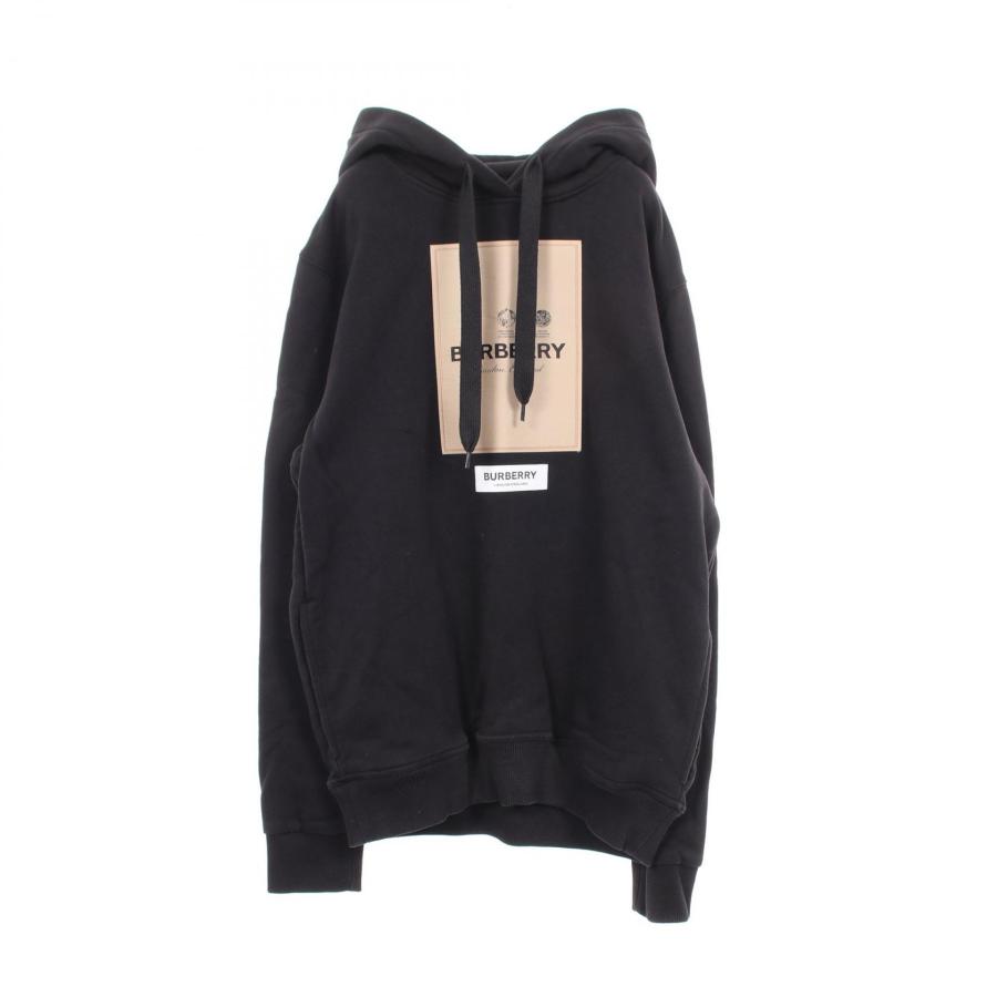 バーバリー BURBERRY ラベルアップリケ パーカー 衣料品 トップス コットン メンズ ブラック系 【中古】 BURBERRY（バーバリー） ラベルアップリケ ブランドオフ コットン