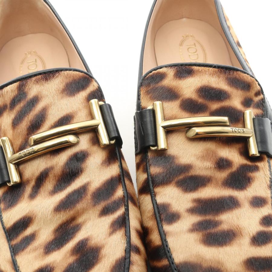 トッズ ダブルT レオパード ブランドオフ TOD'S レザー ローファー