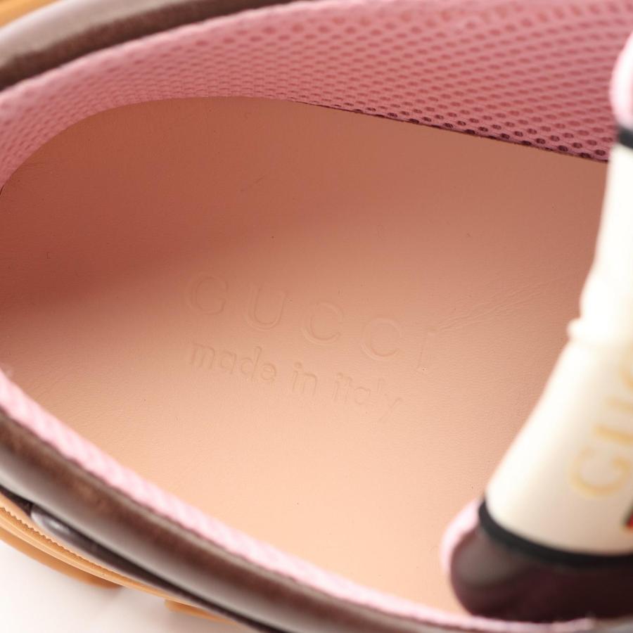 レア 正規品 グッチ レザースニーカー ベルクロ オレンジ系 37 GUCCI 