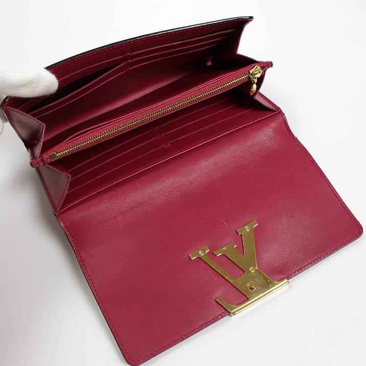 ルイヴィトン 長財布 LOUIS VUITTON 破格本物 ヴェルニ ポルトフォイユ・ルイーズ ローズアンディアン 中古 売れ筋 ポイント２倍 送料無料