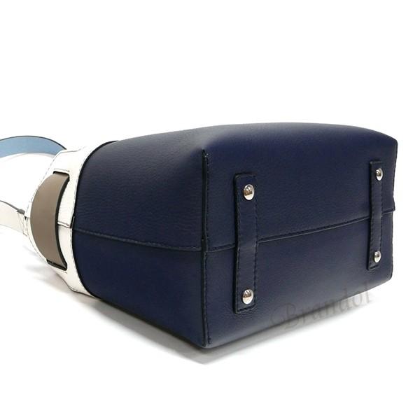 バーバリー BURBERRY レディース トートバッグ ショルダー レザー ベルトバッグ 2way ネイビー×ホワイト 8006577 A1250の画像