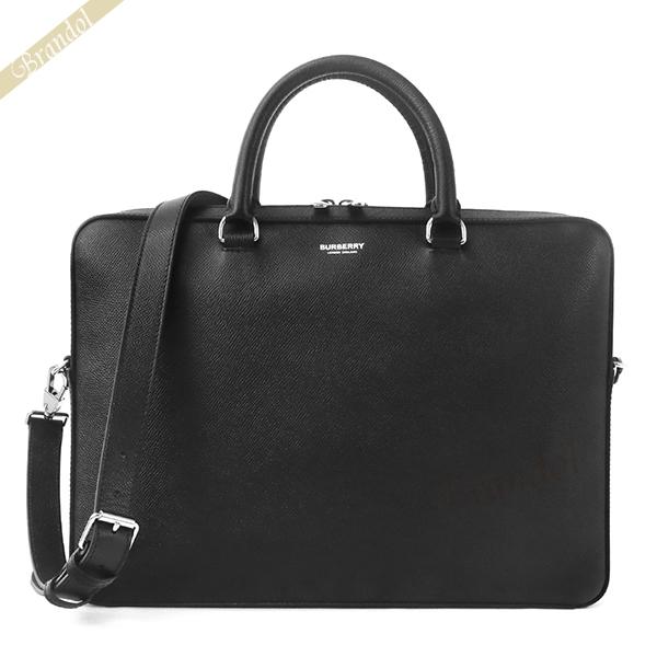 バーバリー BURBERRY メンズ ビジネスバッグ レザー 2way ブリーフケース ブラック 8014265-A1189 ◇