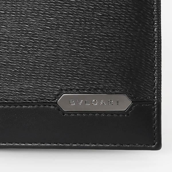 BVLGARI　ブルガリマン　二つ折り　マネークリップ　本革　ブラック　IC認証 BVLGARI（ブルガリ） 二つ折り財布 メンズ ブルガリブルガリ マン ロゴ