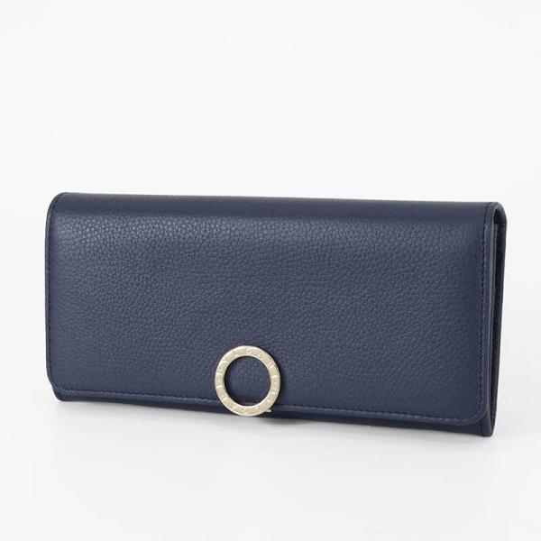 【BIGお買い物ラリー★30%OFFセール中】ブルガリ BVLGARI 二つ折り財布 ブルガリブルガリ ネイビー　シルバー レディース 中古 BVLGARI（ブルガリ） 長財布 レディース ブルガリ・ブルガリ バイ