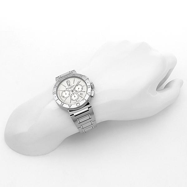 《期間限定P10倍》ブルガリ BVLGARI 腕時計 メンズ ブルガリブルガリ クロノグラフ 42mm 自動巻き ホワイト シルバー BB42WSSDCH｜brandol-s｜04