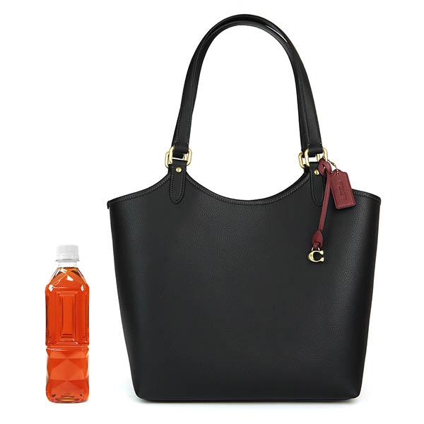 COACH ブラックレザー トートバッグ　ポーチ付き COACH コーチ トートバッグ レディース シンプル デイ トート