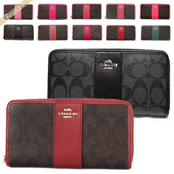 コーチ Coach 財布 ラウンドファスナー 長財布 レディース シグネチャー ストライプ ブラウン ブラック 各色 F54630 Co F54630d Brandol Style 通販 Yahoo ショッピング