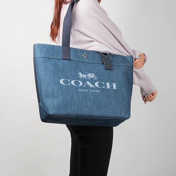 《ポイント8倍》コーチ COACH レディース トートバッグ ロゴ キャンバス デニムトート ブルー系 F67415 SV/DE｜brandol-s｜07