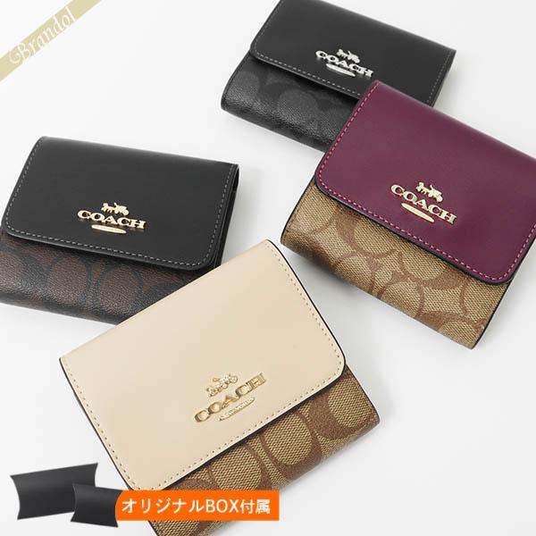 新品未使用品　コーチ　coach 折り財布　ミニ財布　シグネチャー コーチ COACH アウトレット 二つ折り財布 シグネチャー ミニ財布