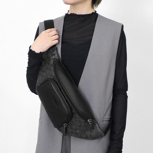美品 COACH コーチ ショルダーバッグ ボディバッグ シグネチャー ブラック COACH コーチ シグネチャー柄 ボディバッグ ショルダーバッグ