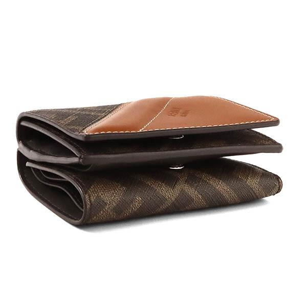 フェンディ FENDI 三つ折り財布 メンズ ズッカ柄 ベージュ ブラウン