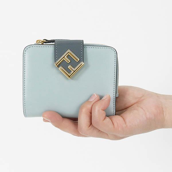 フェンディ FENDI 二つ折り財布 レディース L字ファスナー コンパクトウォレット レザー ライトブルー 8M0490 ALV4 F1NPW｜brandol-s｜10