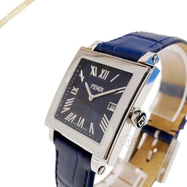 フェンディ Fendi メンズ腕時計 クワドロ スクエア メンズ腕時計 ネイビー メンズ腕時計 Brandol F 在庫品