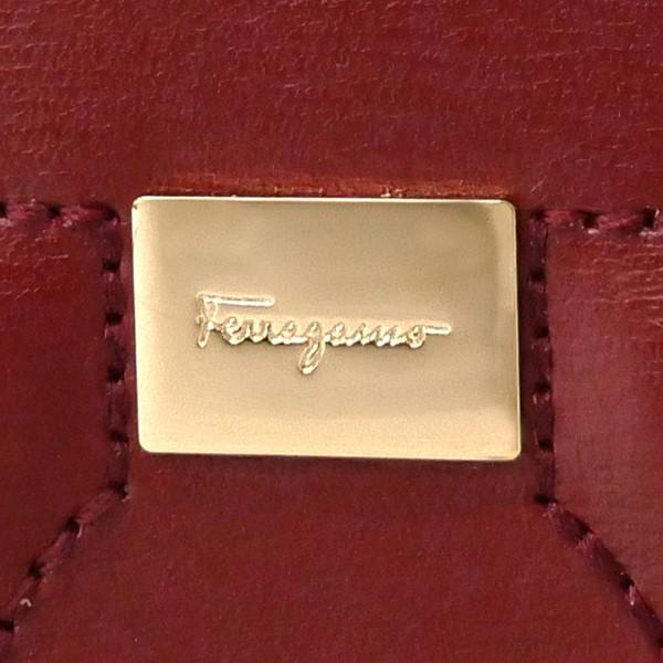 フェラガモ Ferragamo レディース 二つ折り財布 ガンチーニ レザー レッド×ボルドー系 22 D514 0725377｜brandol-s｜06