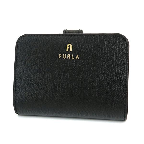 FURLA フルラ カメリア 二つ折り財布 現行ロゴ レザー ブラック FURLA（フルラ） 二つ折り財布 レディース CAMELIA カメリア ロゴ