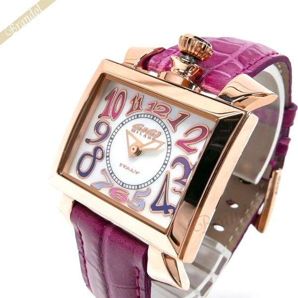 格安saleスタート Gaga ガガミラノ 本革ベルト 腕時計 女性用 ガガミラノ Milano 6031 1 ピンク スクエア 40mm Napoleone Pvc 18k ナポレオーネ 腕時計 レディース レディース腕時計 Www Reinnec Cl