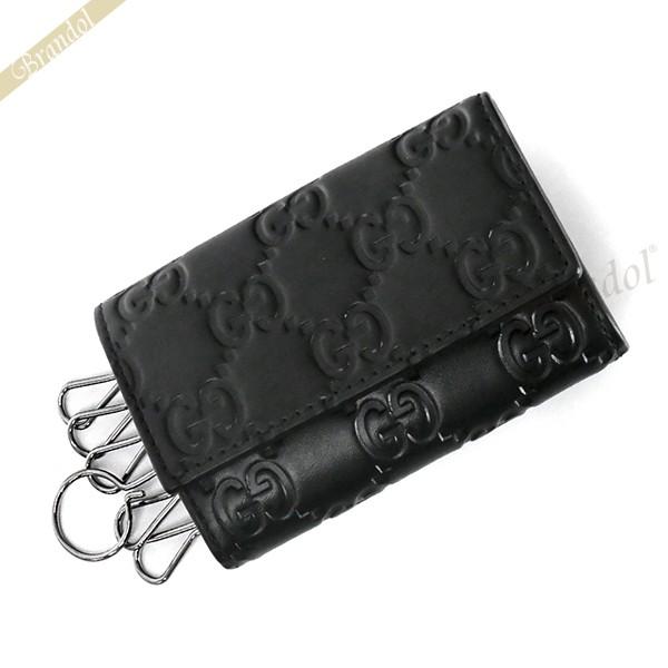 一部予約 Gucci 最大10円クーポン グッチ プレゼント ギフト キーケース ユニセックス グッチ メンズ 1000 Cwc1r ブラック シグネチャー レザー キーケース レディース 財布 帽子 ファッション小物 Radio Abc Org