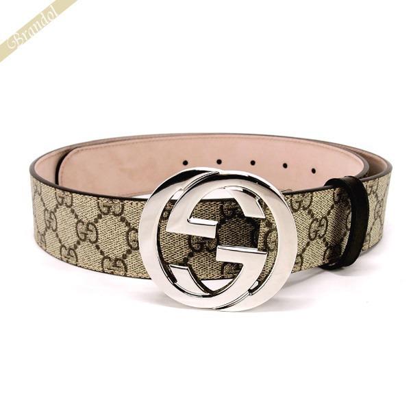 グッチ GUCCI メンズ ベルト インターロッキング Gバックル GGスプリーム ライトベージュ 411924 KGDHN 9643【最大2000円クーポン】