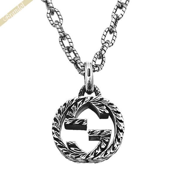 《ポイント9倍》グッチ GUCCI ネックレス メンズ レディース インターロッキングG ペンダント シルバー 455307 J8400 0811