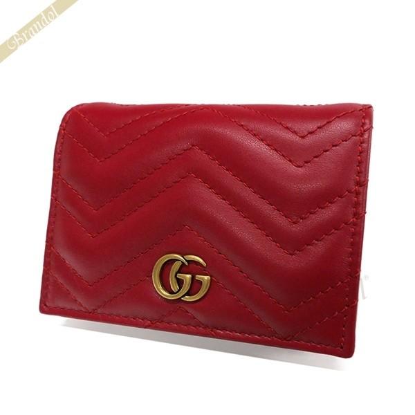 在庫限りッ アウトレット 最大800円クーポン グッチ Gucci レディース 二つ折り財布 Gg マーモント レザー 小銭入れ付 カードケース レッド Dtd1t 6433 特売 Www Skylanceronline Com