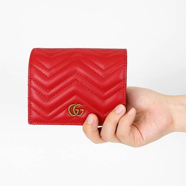GUCCI グッチ レディース 二つ折り財布 GGマーモント レザー GUCCI グッチ レディース 二つ折り財布 GGマーモント レザー