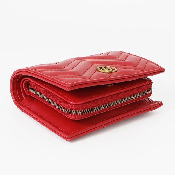 GUCCI グッチ レディース 二つ折り財布 GGマーモント レザー GUCCI グッチ レディース 二つ折り財布 GGマーモント レザー