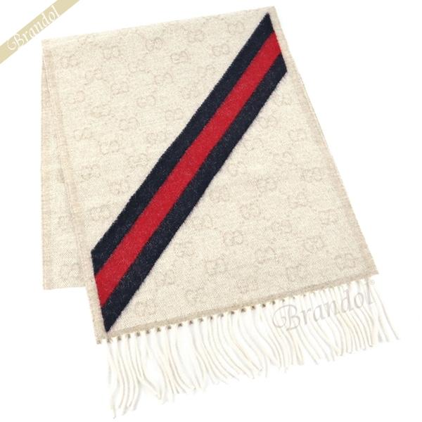 グッチ GUCCI ストール アルパカ ウール GG柄 マフラー ライトベージュ 570603 3GB18 9568