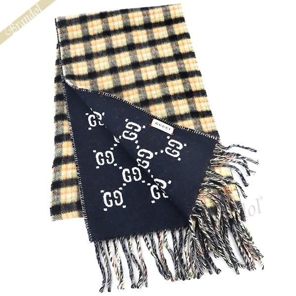 注目ブランド 最大800円クーポン グッチ Gucci マフラー リバーシブル Gg柄 チェック柄 ウール ネイビー イエロー系 4g0 4076 Gu 4g0 4076 Brandol Style 通販 Yahoo ショッピング 50 Off Skylanceronline Com