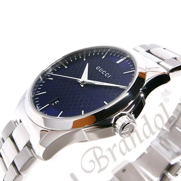 GUCCI（グッチ） 腕時計 メンズ Gタイムレス 38mm ネイビー シルバー