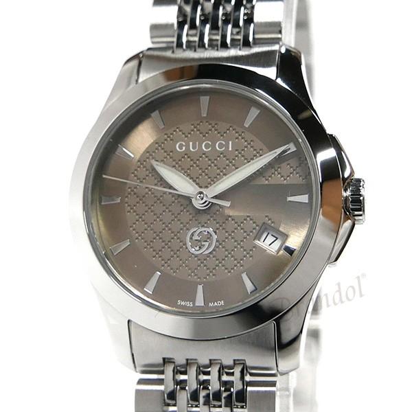 グッチ GUCCI 腕時計 レディース Gタイムレス G-Timeless 27mm ブラウン シルバー YA1265007の画像