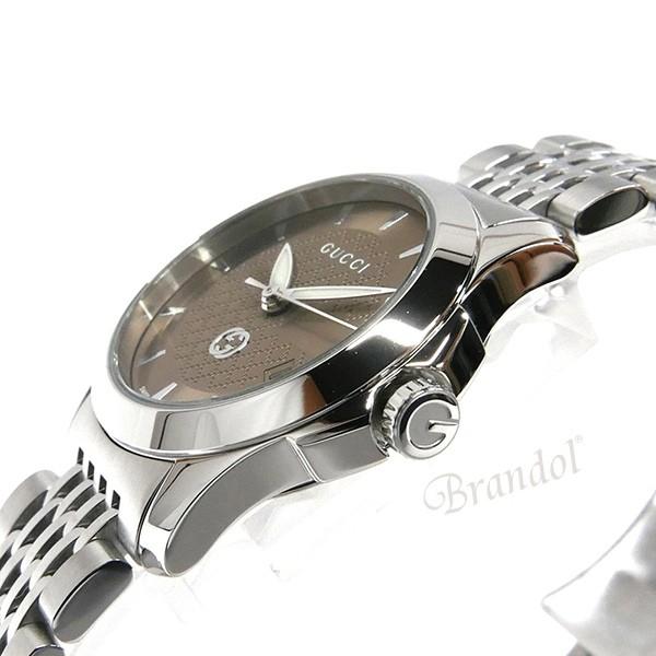グッチ GUCCI 腕時計 レディース Gタイムレス G-Timeless 27mm ブラウン シルバー YA1265007の画像