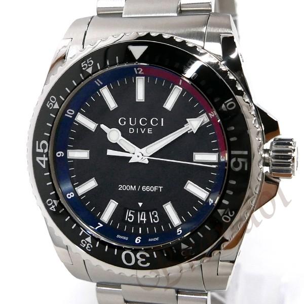 グッチ GUCCI 腕時計 メンズ DIVE ダイヴ 48mm ブラック シルバー YA136212【最大1000円クーポン】の画像