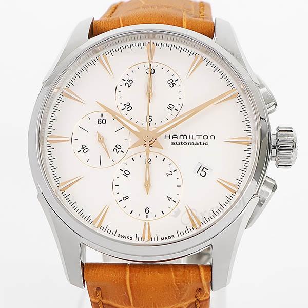 ハミルトン HAMILTON 腕時計 メンズ ジャズマスター オート クロノ 42mm 自動巻き ホワイト ライトブラウン H32586511【最大1000円クーポン】の画像