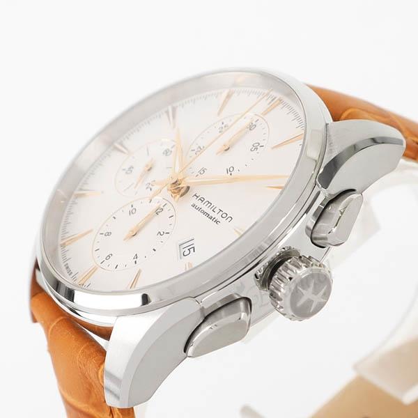 ハミルトン HAMILTON 腕時計 メンズ ジャズマスター オート クロノ 42mm 自動巻き ホワイト ライトブラウン H32586511【最大1000円クーポン】の画像