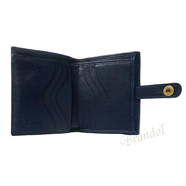 未使用級✨IL BISONTE イルビゾンテ　レザー　二つ折り財布　ネイビー IL BISONTE（イルビゾンテ） 二つ折り財布 本革 レザー 各色 C0618【P5