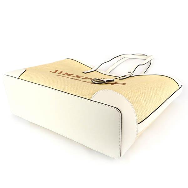 ジミーチュウ JIMMY CHOO トートバッグ レディース ロゴ ミディアムトート ライトイエロー NINE2FIVEEW RAZ NATURAL【最大2000円クーポン】の画像