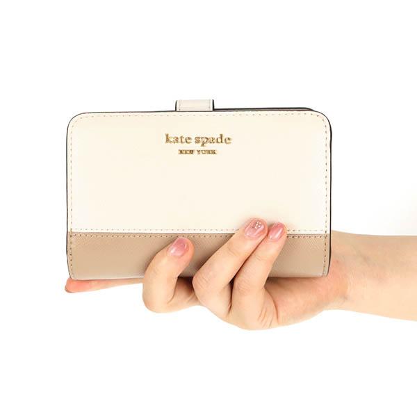 ケイトスペード kate spade 二つ折り財布 レディース スペンサー コンパクト アイボリー ライトブラウン PWR00279 389｜brandol-s｜09