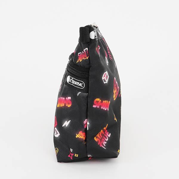 レスポートサック LeSportsac ポーチ レディース COSMETIC CLUTCH ネオン風 ロゴ ブラック系 7105 E481｜brandol-s｜03